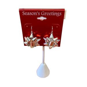 Silver Bow Earrings.  Perfect for the upcoming holidays!